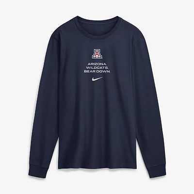 Men's Nike Navy Arizona Wildcats 2026 Sideline Dri-FIT Long Sleeve T-Shirt