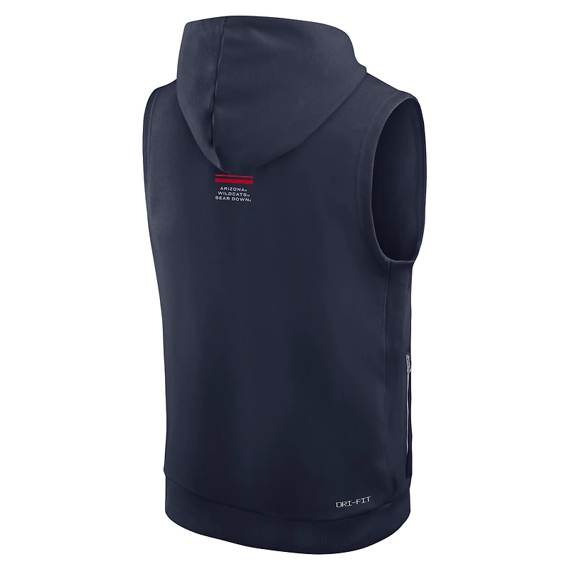 Men's Nike  Navy Arizona Wildcats 2026 Sideline Sleeveless Dri-FIT Hoodie