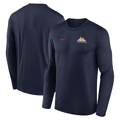 Men's Nike Navy Arizona Wildcats 2026 Sideline Small Logo Legend Dri-FIT Long Sleeve T-Shirt