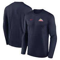 Men's Nike Navy Arizona Wildcats 2026 Sideline Small Logo Legend Dri-FIT Long Sleeve T-Shirt