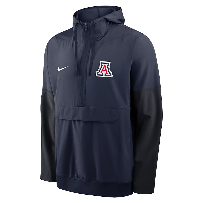 Veste à capuche Nike bleu marine Arizona Wildcats demi-zip pour homme