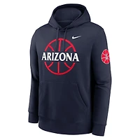 Sweat à capuche en polaire Nike Arizona Wildcats Basketball Icon Club pour homme bleu marine