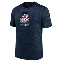 T-shirt Nike bleu marine Arizona Wildcats Campus Center Block Velocity Performance pour homme