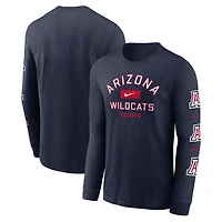 T-shirt Nike bleu marine Arizona Wildcats Classic Location à manches longues pour homme
