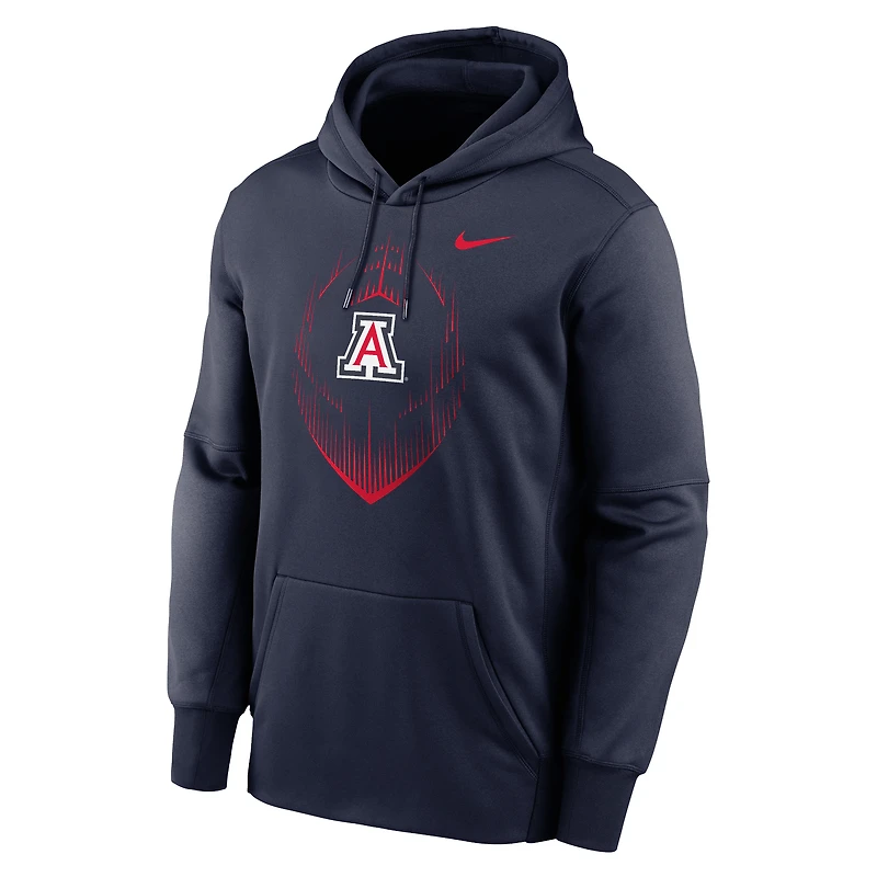 Men's Nike Navy Arizona Wildcats Icon Football Performance Pullover Hoodie