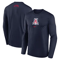 T-shirt à manches longues Nike Navy Arizona Wildcats On-Court Basketball Shootaround Performance pour homme