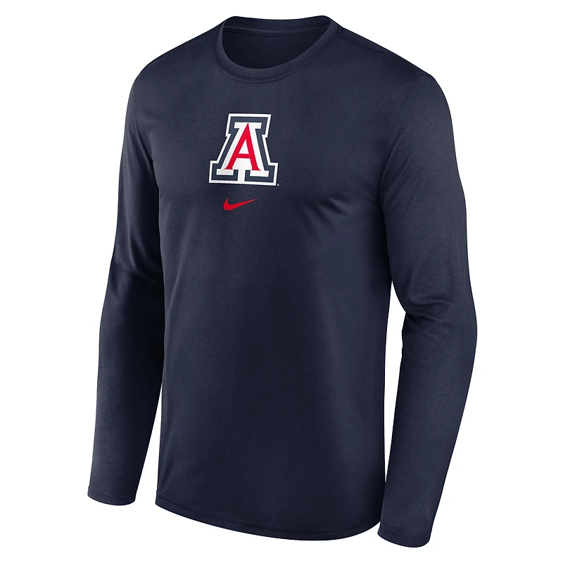 T-shirt à manches longues Nike Navy Arizona Wildcats On-Court Basketball Shootaround Performance pour homme