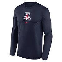 T-shirt à manches longues Nike Navy Arizona Wildcats On-Court Basketball Shootaround Performance pour homme