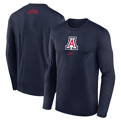 T-shirt à manches longues Nike Navy Arizona Wildcats On-Court Basketball Shootaround Performance pour homme