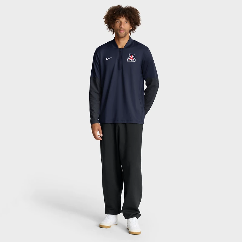 Pull Nike bleu marine Arizona Wildcats One Goal Performance à demi-zip pour homme