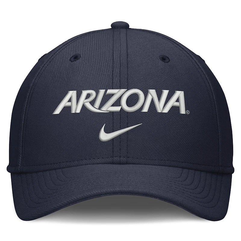 Casquette Nike Arizona Wildcats Rise On-Field SwooshFlex Flex pour homme, bleu marine