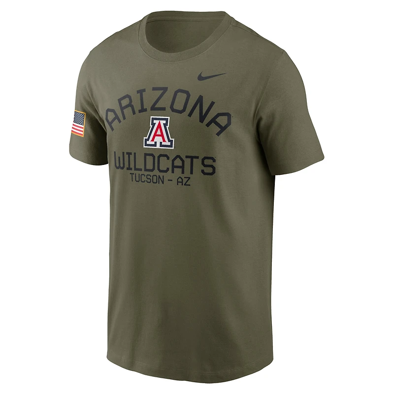 T-shirt de performance Nike Olive Arizona Wildcats 2024 Military Appreciation pour homme
