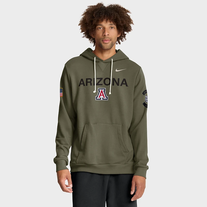 Men's Nike Olive Arizona Wildcats 2025 Military Appreciation Standard Issue Dri-FIT Hoodie