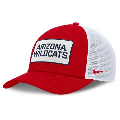 Casquette ajustable Nike rouge/blanche Arizona Wildcats 2025 On-Field Rise Patch Trucker pour homme