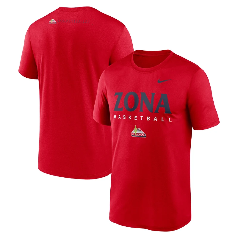 Men's Nike Red Arizona Wildcats 2025 Courtside Basketball Legend Dri-FIT T-Shirt