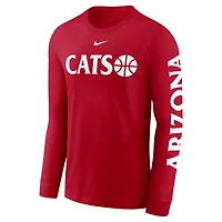 Men's Nike  Red Arizona Wildcats Basketball Icon Two-Hit Long Sleeve T-Shirt