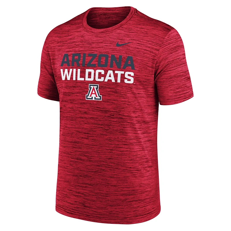 T-shirt Nike rouge Arizona Wildcats Campus Center Stack Velocity Performance pour homme