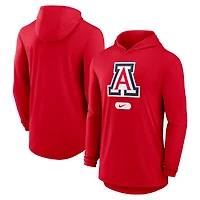 T-shirt à capuche manches longues Nike Primetime Tri-Blend Performance pour homme, rouge, Arizona Wildcats
