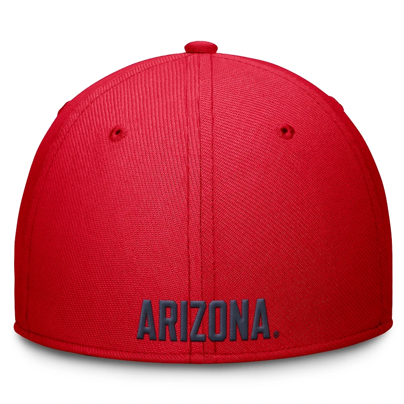 Casquette Nike Arizona Wildcats Rise Swoosh Dri-FIT Flex rouge pour homme