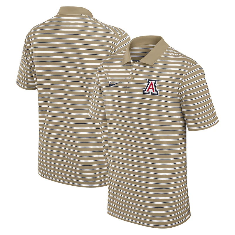 Polo Nike Tan Arizona Wildcats Athletic Prep à rayures Dri-FIT pour homme