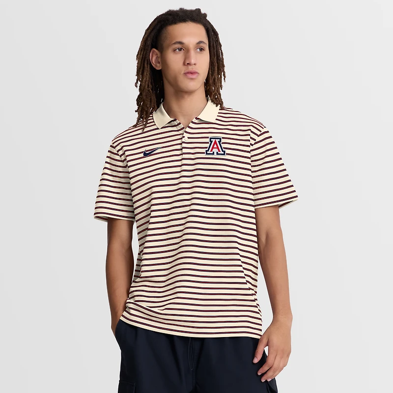 Polo Nike Tan Arizona Wildcats à rayures avec logo principal Dri-FIT pour homme