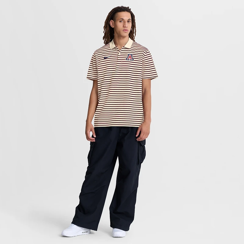 Polo Nike Tan Arizona Wildcats à rayures avec logo principal Dri-FIT pour homme