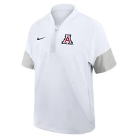 Men's Nike White Arizona Wildcats 2025 Sideline Short Sleeve Quarter-Zip Dri-FIT Coach Jacket