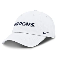 Casquette ajustable Nike blanche Arizona Wildcats Core Club Mascot Wordmark pour homme