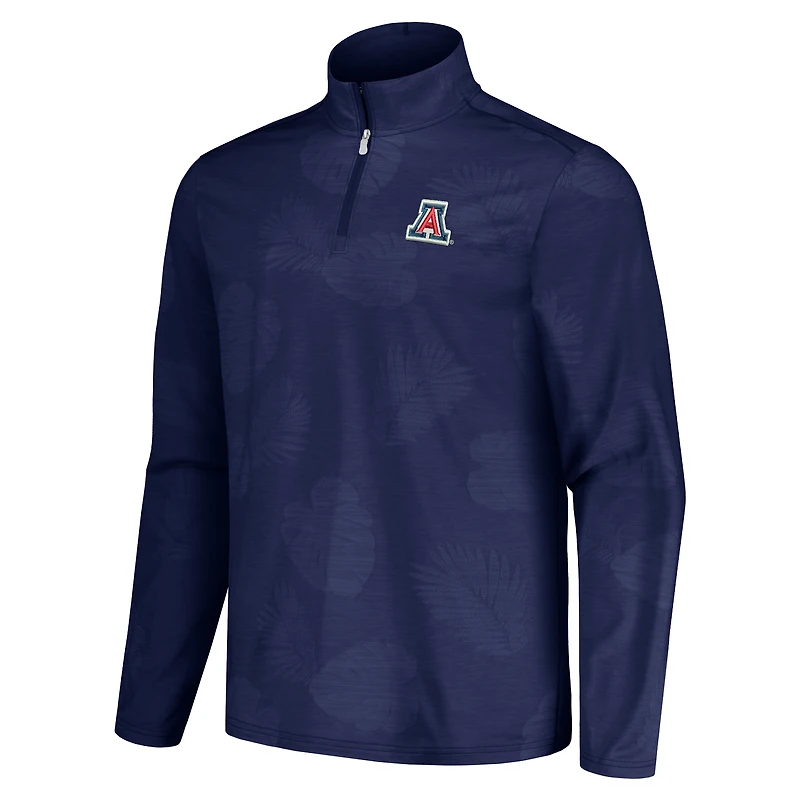 Veste à demi-zip Tommy Bahama Navy Arizona Wildcats Delray Frond IslandZone pour hommes