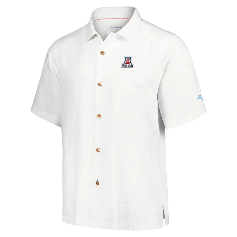 Men's Tommy Bahama White Arizona Wildcats Castaway Game Camp Button-Up Shirt