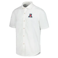 Men's Tommy Bahama White Arizona Wildcats Coconut Point Palm Vista IslandZone Camp Button-Up Shirt