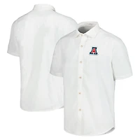 Men's Tommy Bahama White Arizona Wildcats Coconut Point Palm Vista IslandZone Camp Button-Up Shirt