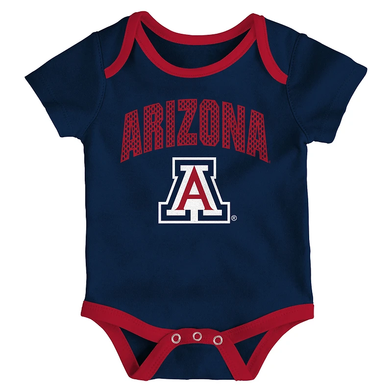Ensemble de body trois pièces pour nouveau-né et nourrisson Outerstuff Arizona Wildcats All Day Play