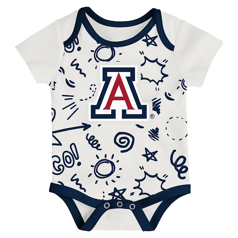 Ensemble de body trois pièces pour nouveau-né et nourrisson Outerstuff Arizona Wildcats All Day Play