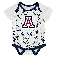 Ensemble de body trois pièces pour nouveau-né et nourrisson Outerstuff Arizona Wildcats All Day Play