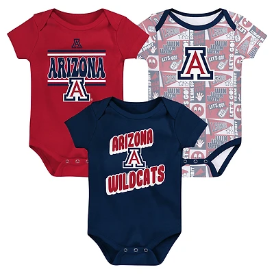 Lot de 3 bodies pour nouveau-né bleu marine Arizona Wildcats Sunday Comics