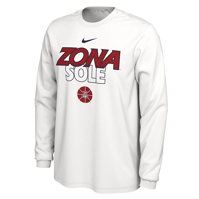 Nike  White Arizona Wildcats 2023 On Court Bench Long Sleeve T-Shirt