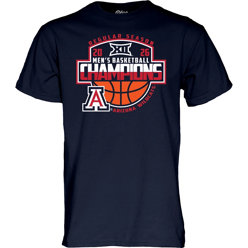 Unisex Blue 84 Navy Arizona Wildcats 2026 Big 12 Men's Basketball Regular Season Champions T-Shirt
