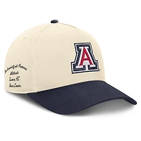 Casquette unisexe Nike Campus Prep Rise ajustable, couleur naturel/marine, Arizona Wildcats