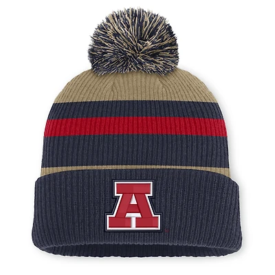 Bonnet unisexe Nike bleu marine/beige Arizona Wildcats Legacy à rayures et pompon