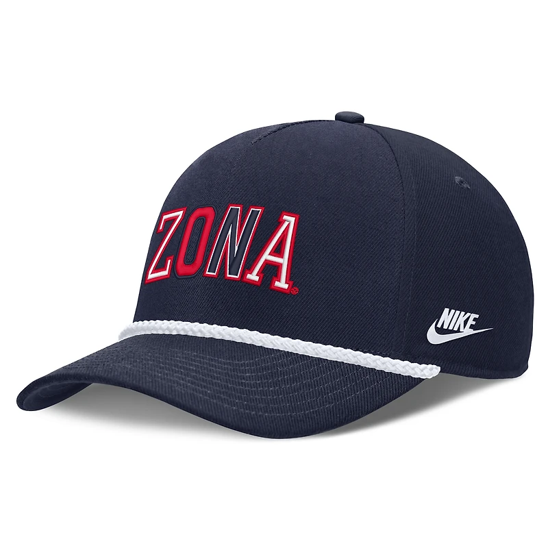 Casquette unisexe Nike bleu marine Arizona Wildcats 2026 Basketball Refresh 5 panneaux à taille corde