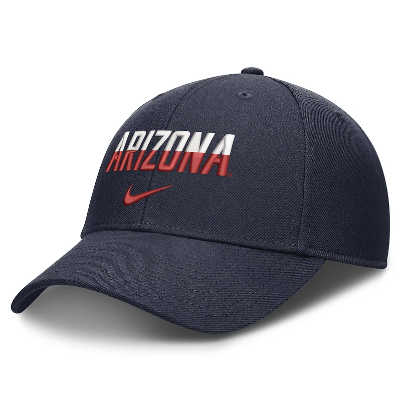 Casquette unisexe Nike bleu marine Arizona Wildcats 2026 On-Field Gameday Rise ajustable