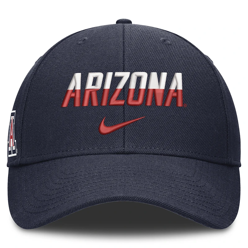 Casquette unisexe Nike bleu marine Arizona Wildcats 2026 On-Field Gameday Rise ajustable