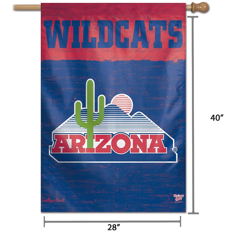 Bannière verticale unilatérale WinCraft Arizona Wildcats 28 po x 40 po College Vault