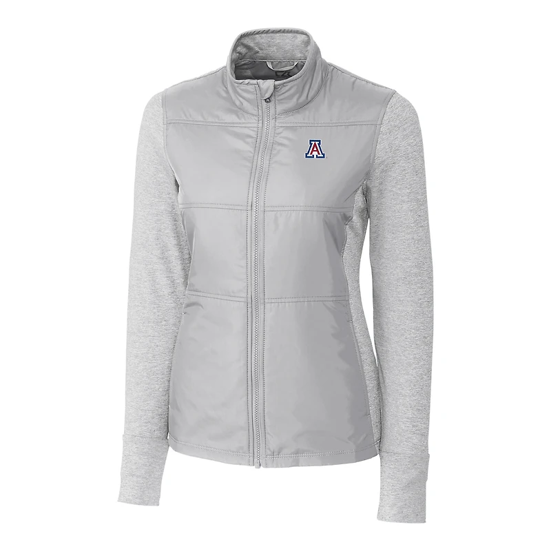 Veste zippée intégrale Stealth grise pour femme des Wildcats de l'Arizona, Cutter & Buck