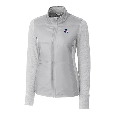 Veste zippée intégrale Stealth grise pour femme des Wildcats de l'Arizona, Cutter & Buck