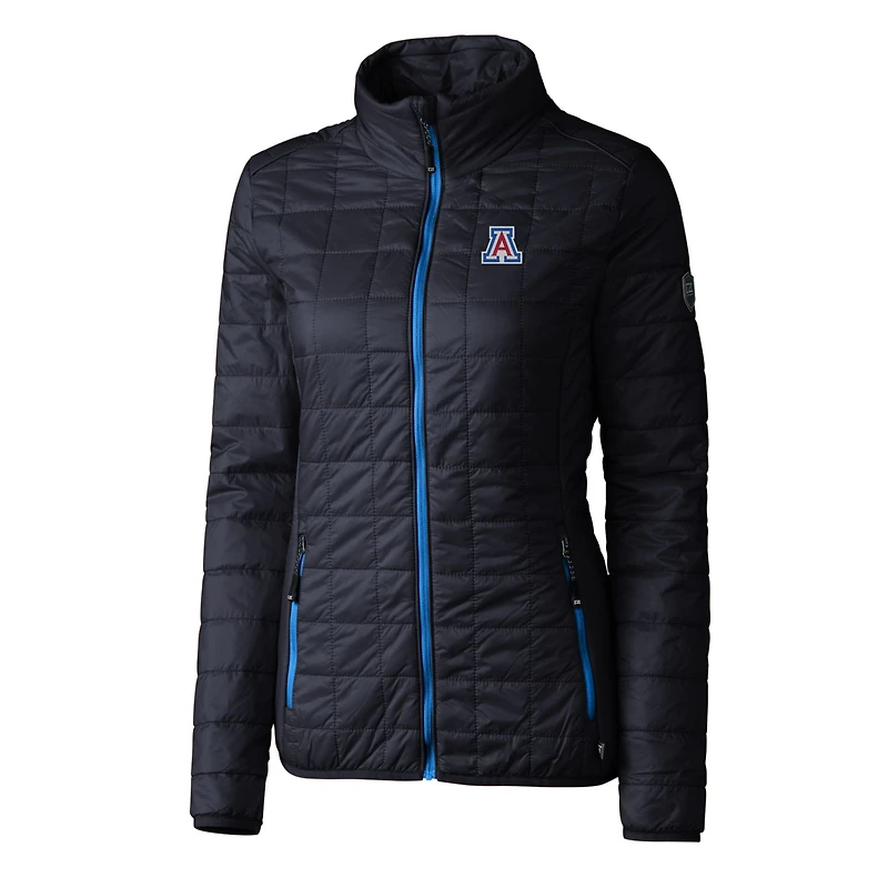 Women's Cutter & Buck Navy Arizona Wildcats Rainier Eco Insulated Puffer Full-Zip Jacket