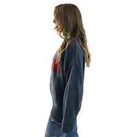 Women's Gameday Social  Navy Arizona Wildcats Oversized Varsity Sweater