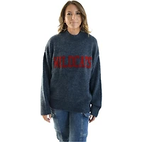 Women's Gameday Social  Navy Arizona Wildcats Oversized Varsity Sweater