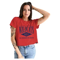 T-shirt court à revers rouge Arizona Wildcats pour femmes, idéal les jours de match